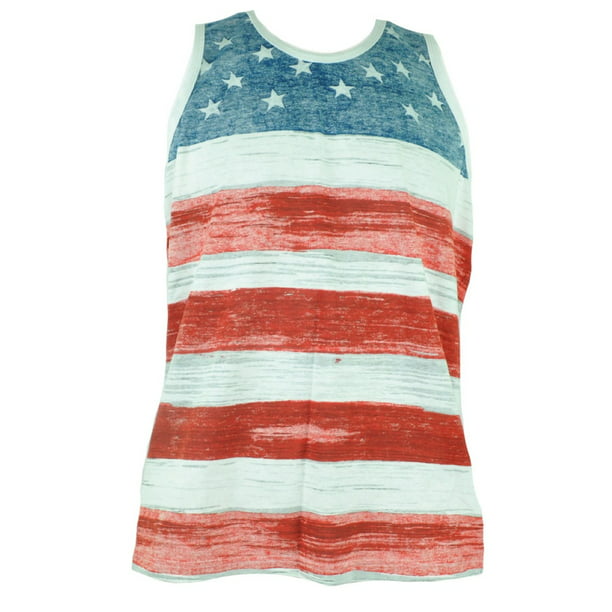 Mens tank top USA love it or leave American flag decal t-shirt sleeveless tee